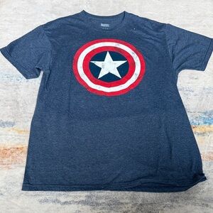 Marvel Men's Blue Captain America Shield Tee